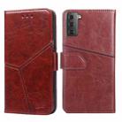 For Samsung Galaxy S21+ 5G Geometric Stitching Horizontal Flip TPU + PU Leather Case with Holder & Card Slots & Wallet(Dark Brown) - 1