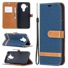 For Nokia 5.4 Color Matching Denim Texture Horizontal Flip Leather Case with Holder & Card Slots & Wallet & Lanyard(Dark Blue) - 1