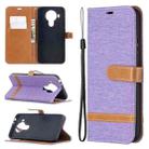 For Nokia 5.4 Color Matching Denim Texture Horizontal Flip Leather Case with Holder & Card Slots & Wallet & Lanyard(Purple) - 1