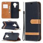 For Nokia 5.4 Color Matching Denim Texture Horizontal Flip Leather Case with Holder & Card Slots & Wallet & Lanyard(Black) - 1