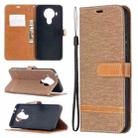 For Nokia 5.4 Color Matching Denim Texture Horizontal Flip Leather Case with Holder & Card Slots & Wallet & Lanyard(Brown) - 1