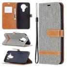 For Nokia 5.4 Color Matching Denim Texture Horizontal Flip Leather Case with Holder & Card Slots & Wallet & Lanyard(Grey) - 1