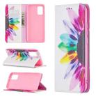For Samsung Galaxy A02s (EU Version) Colored Drawing Pattern Invisible Magnetic Horizontal Flip PU Leather Case with Holder & Card Slots & Wallet(Sun Flower) - 1