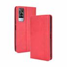 For vivo Y51A ( 2021) / Y51 (2020) Overseas Version (India / Southeast Asia) Magnetic Buckle Retro Crazy Horse Texture Horizontal Flip Leather Case with Holder & Card Slots & Photo Frame(Red) - 1