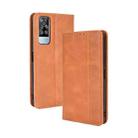 For vivo Y51A ( 2021) / Y51 (2020) Overseas Version (India / Southeast Asia) Magnetic Buckle Retro Crazy Horse Texture Horizontal Flip Leather Case with Holder & Card Slots & Photo Frame(Brown) - 1