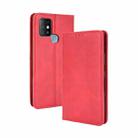 For Infinix Hot 10 / X682 Magnetic Buckle Retro Crazy Horse Texture Horizontal Flip Leather Case with Holder & Card Slots & Photo Frame(Red) - 1