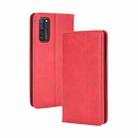 For ZTE Axon 20 5G / Axon 20 4G Magnetic Buckle Retro Crazy Horse Texture Horizontal Flip Leather Case with Holder & Card Slots & Photo Frame(Red) - 1