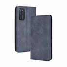 For ZTE Axon 20 5G / Axon 20 4G Magnetic Buckle Retro Crazy Horse Texture Horizontal Flip Leather Case with Holder & Card Slots & Photo Frame(Blue) - 1