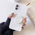 For iPhone 12 mini Frosted Laser TPU Protective Case with Foldable Holder (Beige) - 1