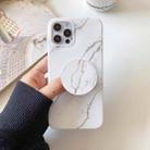 For iPhone 12 mini Frosted Laser TPU Protective Case with Foldable Holder (White) - 1