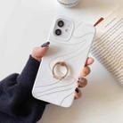 For iPhone 12 mini Frosted Laser TPU Protective Case with Ring Holder (Beige) - 1