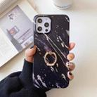 Frosted Laser TPU Protective Case with Ring Holder For iPhone 12 / 12 Pro(Black) - 1