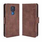 For Motorola Moto G Play 2021 Wallet Style Skin Feel Calf Pattern Leather Case with Separate Card Slots(Brown) - 1