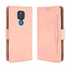 For Motorola Moto G Play 2021 Wallet Style Skin Feel Calf Pattern Leather Case with Separate Card Slots(Pink) - 1