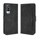 For vivo Y51A 2021 / Y51 2020 (Indian) Wallet Style Skin Feel Calf Pattern Leather Case with Separate Card Slots(Black) - 1