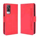 For vivo Y51A 2021 / Y51 2020 (Indian) Wallet Style Skin Feel Calf Pattern Leather Case with Separate Card Slots(Red) - 1