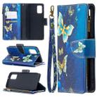 For Samsung Galaxy A02s (EU Version) Colored Drawing Pattern Zipper Horizontal Flip Leather Case with Holder & Card Slots & Wallet(Gold Butterfly) - 1