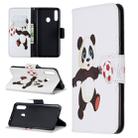 For Galaxy A20s Pattern Colored Drawing Horizontal Flip Leather Case with Holder & Card Slots & Wallet(Football Panda) - 1
