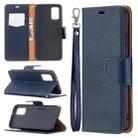 For Samsung Galaxy A02s (EU Version) Litchi Texture Pure Color Horizontal Flip Leather Case with Holder & Card Slots & Wallet & Lanyard(Dark Blue) - 1