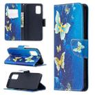 For Samsung Galaxy A02s (EU Version) Colored Drawing Pattern Horizontal Flip Leather Case with Holder & Card Slots & Wallet(Blue Butterfly) - 1