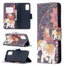 For Samsung Galaxy A02s (EU Version) Colored Drawing Pattern Horizontal Flip Leather Case with Holder & Card Slots & Wallet(Flower Elephant) - 1