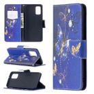 For Samsung Galaxy A02s (EU Version) Colored Drawing Pattern Horizontal Flip Leather Case with Holder & Card Slots & Wallet(Purple Butterfly) - 1