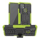 For OPPO A15 Tire Texture Shockproof TPU+PC Protective Case with Holder(Green) - 1