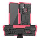 For OPPO A15 Tire Texture Shockproof TPU+PC Protective Case with Holder(Pink) - 1