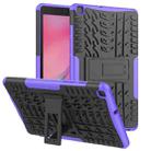For Samsung Galaxy Tab A8.0 (2019) T295 / T290 Tire Texture TPU+PC Shockproof Case with Holder(Purple) - 1