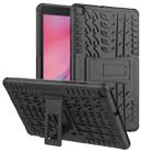 For Samsung Galaxy Tab A8.0 (2019) T295 / T290 Tire Texture TPU+PC Shockproof Case with Holder(Black) - 1