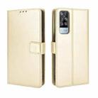 For vivo Y51A 2021 / Y51 2020 (Indian) Retro Crazy Horse Texture Horizontal Flip Leather Case with Holder & Card Slots & Lanyard(Gold) - 1