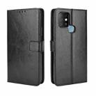 For Infinix Hot 10 / X682 Retro Crazy Horse Texture Horizontal Flip Leather Case with Holder & Card Slots & Lanyard(Black) - 1