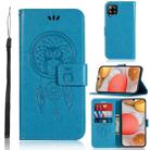 For Samsung Galaxy A12 Wind Chime Owl Embossing Pattern Horizontal Flip Leather Case, with Holder & Card Slots & Wallet(Blue) - 1