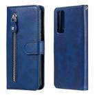 For Huawei P smart 2021 Fashion Calf Texture Zipper Horizontal Flip Leather Case with Stand & Card Slots & Wallet Function(Blue) - 1