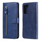 For Samsung Galaxy A52 5G/4G Fashion Calf Texture Zipper Horizontal Flip Leather Case with Stand & Card Slots & Wallet Function(Blue) - 1