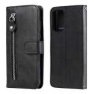 For Samsung Galaxy A72 5G/4G Fashion Calf Texture Zipper Horizontal Flip Leather Case with Stand & Card Slots & Wallet Function(Black) - 1