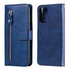 For Samsung Galaxy A72 5G/4G Fashion Calf Texture Zipper Horizontal Flip Leather Case with Stand & Card Slots & Wallet Function(Blue) - 1