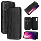 For Rakuten Hand Carbon Fiber Texture Horizontal Flip TPU + PC + PU Leather Case with Card Slot(Black) - 1