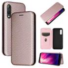 For Rakuten Hand Carbon Fiber Texture Horizontal Flip TPU + PC + PU Leather Case with Card Slot(Pink) - 1