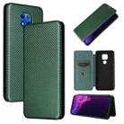 For Motorola Moto G Play (2021) Carbon Fiber Texture Horizontal Flip TPU + PC + PU Leather Case with Card Slot(Green) - 1