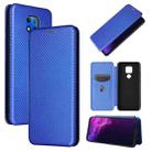 For Motorola Moto G Play (2021) Carbon Fiber Texture Horizontal Flip TPU + PC + PU Leather Case with Card Slot(Blue) - 1