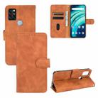 For UMIDIGI A9 Pro Solid Color Skin Feel Magnetic Buckle Horizontal Flip Calf Texture PU Leather Case with Holder & Card Slots & Wallet(Brown) - 1