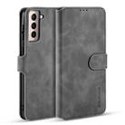 For Samsung Galaxy S21+ 5G DG.MING Retro Oil Side Horizontal Flip Case with Holder & Card Slots & Wallet(Grey) - 1