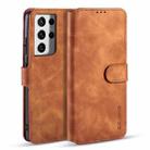 For Samsung Galaxy S21 Ultra 5G DG.MING Retro Oil Side Horizontal Flip Case with Holder & Card Slots & Wallet(Brown) - 1
