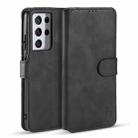 For Samsung Galaxy S21 Ultra 5G DG.MING Retro Oil Side Horizontal Flip Case with Holder & Card Slots & Wallet(Black) - 1