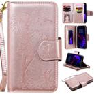 For iPhone 11 Woman and Cat Embossed Horizontal Flip Leather Case, with Wallet & Holder & Card Slots & Photo Frame & Mirror & Lanyard(Rose Gold) - 1