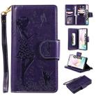 For Galaxy Note 10 Plus Woman and Cat Embossed Horizontal Flip Leather Case, with Wallet & Holder & Card Slots & Photo Frame & Mirror & Lanyard(Purple) - 1