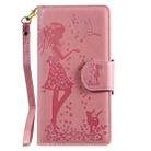 For Galaxy Note 10 Plus Woman and Cat Embossed Horizontal Flip Leather Case, with Wallet & Holder & Card Slots & Photo Frame & Mirror & Lanyard(Pink) - 2