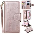 For Galaxy Note 10 Woman and Cat Embossed Horizontal Flip Leather Case, with Wallet & Holder & Card Slots & Photo Frame & Mirror & Lanyard(Rose Gold) - 1