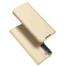 For Samsung Galaxy S21 5G DUX DUCIS Skin Pro Series Horizontal Flip PU + TPU Leather Case with Holder & Card Slots(Gold) - 1